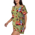 thumbnail image 2 of Bixox Women's Cartoon Fire Truck Printed Pajama Set 2 Piece Lounge Set Top and Shorts Soft Pajamas, Shorts with Pockets, 2 of 7