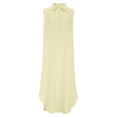 thumbnail image 6 of Vacation Dresses for Women Button Up Collared Shirt Dress with Pocket Solid Color Sleeveless Maxi Dress Summer Beach Split Dresses, 6 of 7