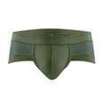 thumbnail image 2 of Aimik Hanes Men's Briefs Underwear Silky Bikinis Thongs No Fly Pouch Moisture-Wicking Underpants for Men Multi Pack-Army Green L, 2 of 3