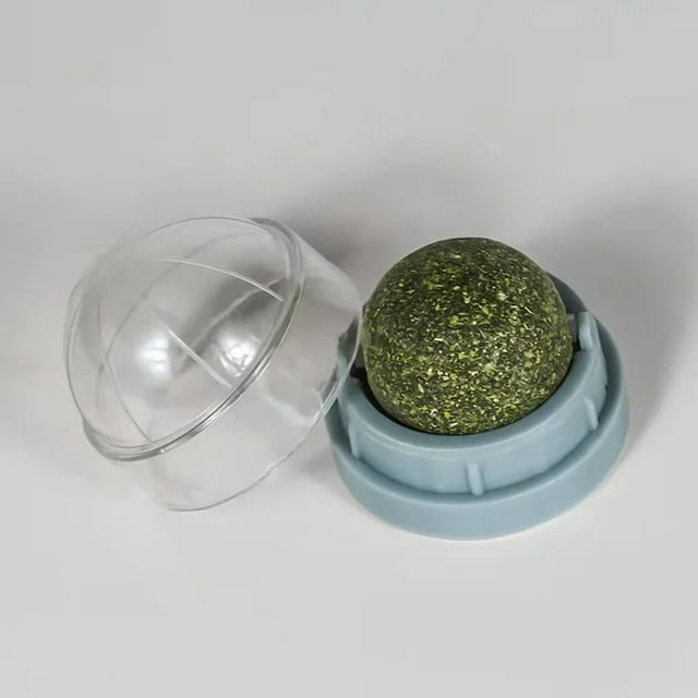 Rascador de hierba gatera para gatos, Bola de pared de juguete, elimina bolas naturales saludables para promover la digestión, hierba para gatos, aperitivos,1pc Grey