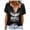 Dark Blue, variant on Oversized T Shirts for Women Fashion Button V Neck Sleeveless Letter Printed Tops Casual 2026 Trendy Tee