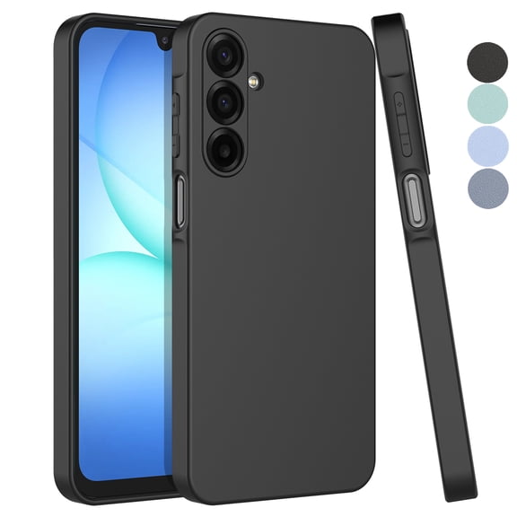 For Samsung Galaxy A17 5G Case, Liquid Silicone Phone Case for Samsung Galaxy A17 5G, Ebizware Shockproof Full-Body Protective Rugged Rubber Slim Cover with Microfiber Lining - Black