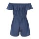 thumbnail image 2 of Gibobby Monos Holgados Mono de mezclilla para mujer, sexy, con hombros descubiertos, con volantes, pantalones largos, , pantalones vaqueros casuales(Azul, XXL), 2 of 5