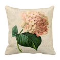 thumbnail image 1 of QIFEIHA Vintage Peach Hydrangea Pillowcase Cushion Cover Two Sides Printing Size 18x18 inch, 1 of 2