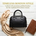 thumbnail image 5 of INSPIRE CHIC Vegan Leather Purse Bags Top Handle Dome Satchel Bag with Strap for Women Black, 5 of 6