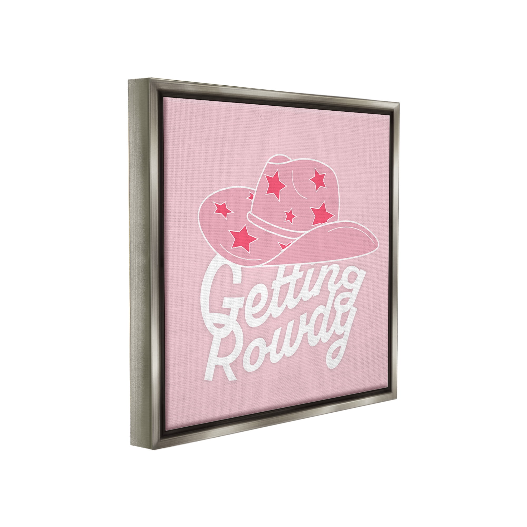 Stupell Industries Country Getting Rowdy Beauty & Fashion Painting Gray Floater Framed Canvas Art Print Wall Art, 25 x 25