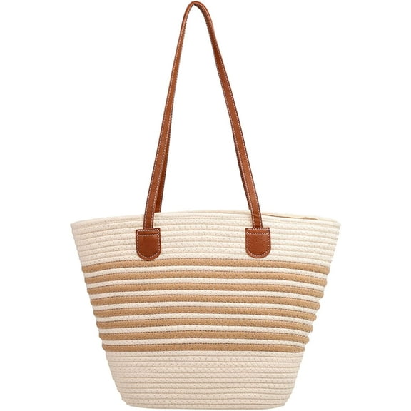 JUYGO Straw Beach Bag, Summer Woven Tote Bag Shoulder Handbag Straw Purses and Handbags for Women Vacation