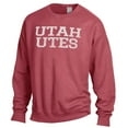 thumbnail image 2 of Men's ComfortWash Red Utah Utes Garment Dyed Fleece Crewneck Pullover Sweatshirt, 2 of 3