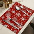 thumbnail image 5 of 4 Pcs Christmas Placemats for Christmas Decorations, Washable Durable Table Mat for Xmas Home Living Room Table Decoration 17.71x11.81 Inch Red, 5 of 8