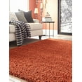 thumbnail image 4 of Unique Loom Solo Solid Shag Collection Area Modern Plush Rug Lush & Soft, 8' 0 x 11' 0 Rectangular, Terracotta, 4 of 10