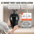 thumbnail image 5 of VEVOR Garbage Disposal, 1.25HP 3360RPM Continuous Feed Food Waste Disposer, EZ Connect Food Waste Grinding System with Sound Reduction, Power Cord & Splash Guard for Kitchen Sinks, 5 of 9