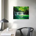 thumbnail image 4 of Wuche  all Art Tropical Beautiful Waterfall Prints Light Green Forest Natural Landscape Picture Canvas Paintings Creek Scenery Spring for Home Wall Decor Artwork, 4 of 5