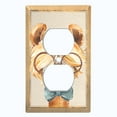thumbnail image 2 of Metal Light Switch Plate Outlet Cover Nerdy Baby Llama Portrait LLA005, 2 of 13