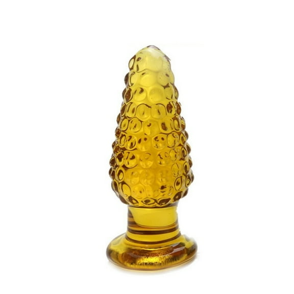 Yellow Glass Body Massager Crystal Personal Massage Wand