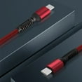 thumbnail image 7 of Bemz USB Cable Compatible with T-Mobile REVVL 6x Pro 5G - 30W Ultra Fast Charging PD (Power Delivery) Data Sync USB-C to USB-A (Type-C to Type-A) Rugged Nylon Cable - 3.3 Feet - Red, 7 of 7