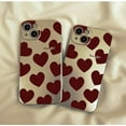 thumbnail image 2 of Wine Red Love Heart Silver Plated Soft  for iPhone Case (Silver,iPhone 13 Mini), 2 of 6