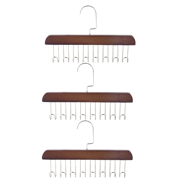 ColoMX 3 perchas multiusos para armario con 8 ganchos para corbatas y cinturones, ideal para colgar bufandas y camisetas sin mangas.