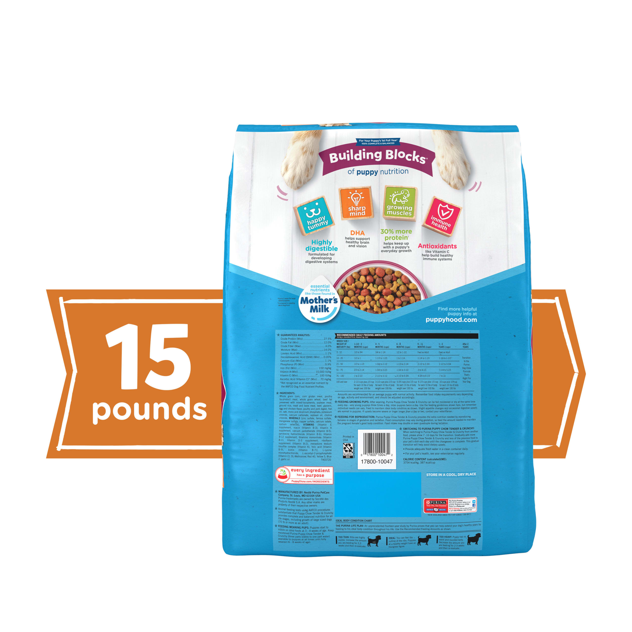 Dog Chow Puppy Chow Tender & Crunchy Real Beef Dry Dog Food, 15 lb photo 6