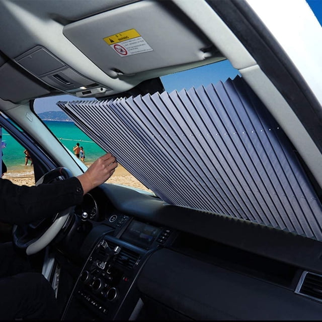 Parasol para parabrisas automático, tipo acordeón Parabrisas retráctil automático Parasol Parasol Parasol con aislamiento (ventana trasera de 70 cm) oso de fresa Hogar