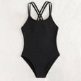 thumbnail image 2 of CAIXIA One Piece Swimsuit Girls Adjustable Straps Bathing Suits Tropical Print Bow Back Ruffle Ruched Girls Swimsuit Cover Up Quick Dry Padded Swimwear,11-12 Years, 2 of 8