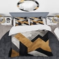 thumbnail image 2 of Designart "Geometric Tiles in Black and Gold V" Abstract Geometric Bedding Covert Set - Abstract Gold Modern Bed Set With 2 Shams, 2 of 5