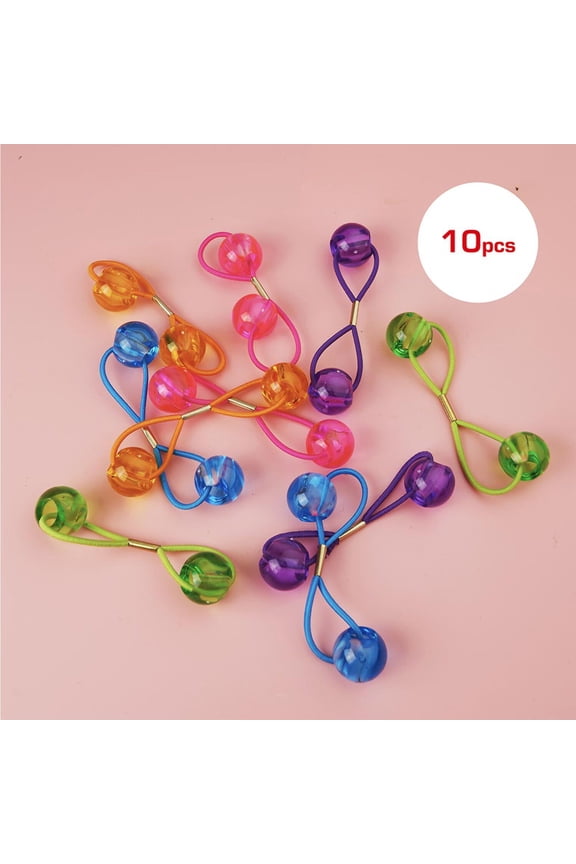 RED by Kiss 10 Pieces 16mm Ball Hair Ties, Bubble Ponytail Holders for Kids Girls Children Women Baby Toddlers, Colorful Elastic Hair Accessories, Cute Hair Bands with Balls (Clear Assorted)