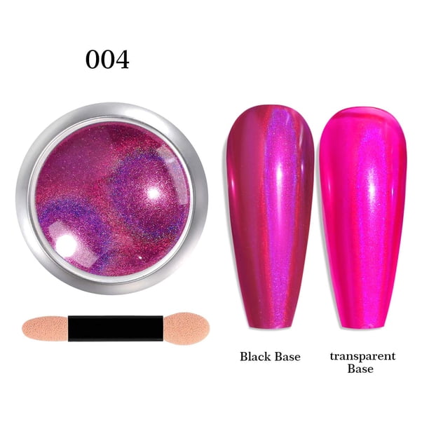 Esmalte de uñas en lata, efecto espejo de alta densidad con bordes en forma de gancho y acabado súper brillante (0,3 g).
