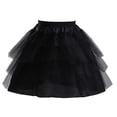 thumbnail image 4 of Petticoat Infantil Falda Tul Niña Crinolina Elástica Enagua Flexible Portátil sin Alambres Tela Suave para Trajes Ballet Bodas Cosplay Apto para Niñas Presentaciones Fiestas Negro L, 4 of 7