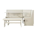 thumbnail image 5 of Linon Weston Corner Dining Breakfast Nook with Table and Bench, Seats 5-6, Gray Finish with White Fabric, 5 of 27
