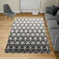 thumbnail image 2 of Abstract Turkish Area Rug, Retro Geometric Ombre Inspired Pattern Classic Curves Illustration, Soft Carpet for Living Room Decor with Distressed Look, 6.6' X 9.6', Dark Grey, by Ambesonne, 2 of 4