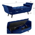 thumbnail image 5 of SZLIZCCC Storage Bed Bench for Bedroom , Velvet Upholstered Rolled Armed Button Tufted Sofa Stool Bench, Storage Ottoman Couch Long Bench with Solid Wood Legs Navy, 5 of 8