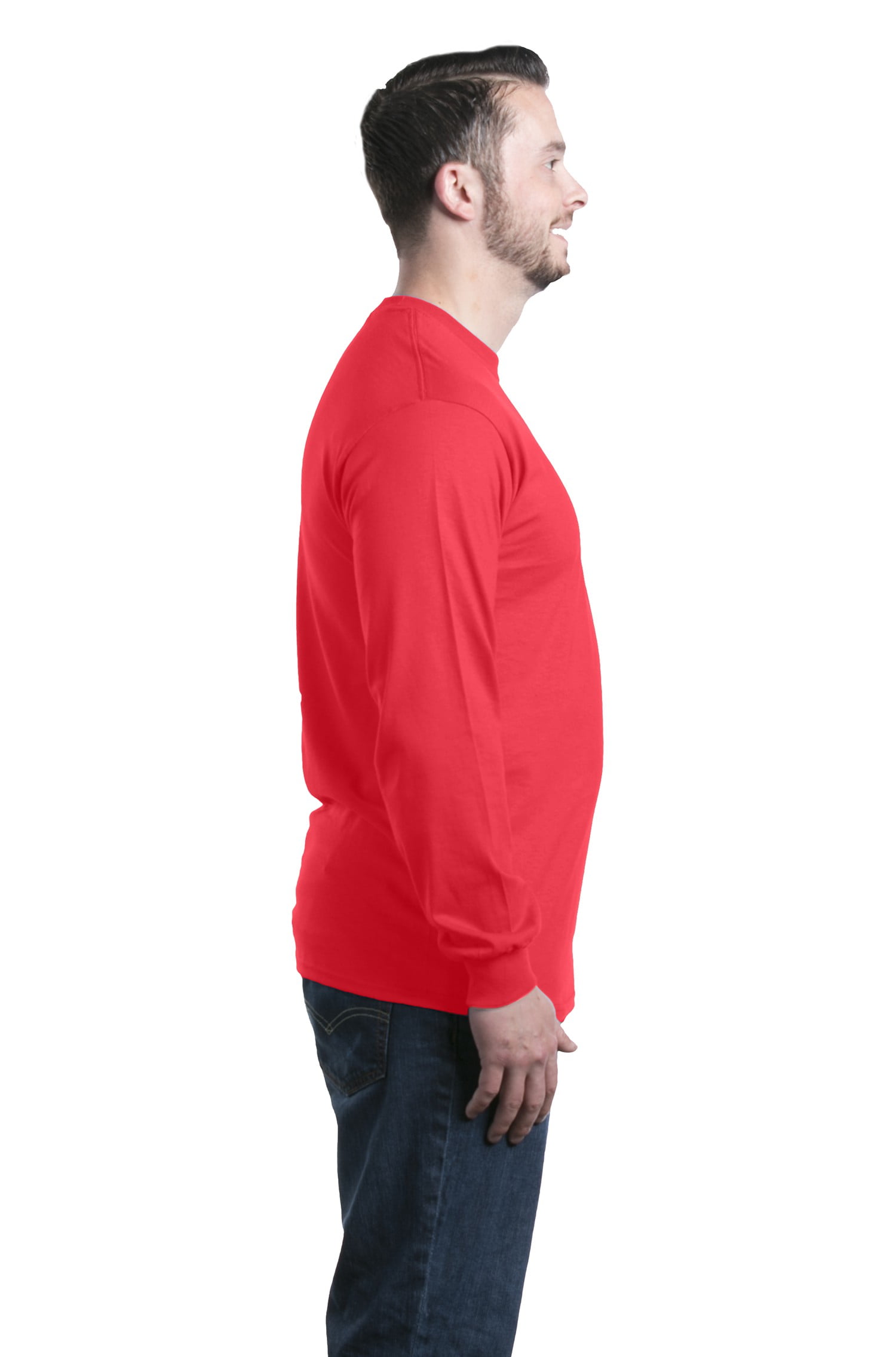 Shop4Ever Men's Small Heart Puzzle Piece Autism Awareness Long Sleeve Shirt Small Red
