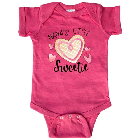 

Inktastic Nana s Little Sweetie with Pink Heart Cookie Gift Baby Boy or Baby Girl Bodysuit
