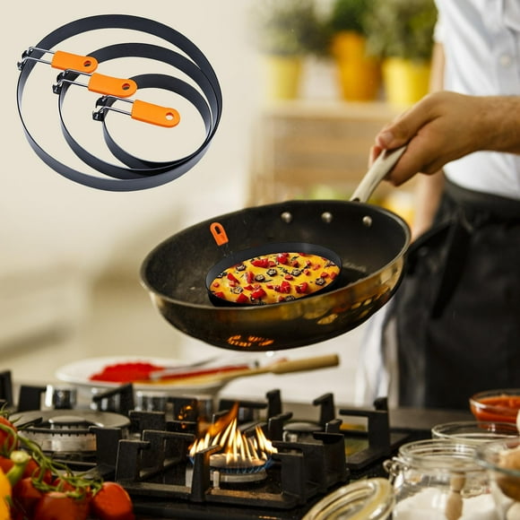 Iumwxz Stainless Steel Frying Meat Pie with Rubber Handle Does Not Stick to The Omelet Ring. Meat Pie Fryer with A Heart Flower Shaped Creat Kitchen Utensil Set As Show Iron Rollbacks on Essentials