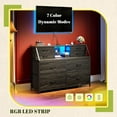thumbnail image 6 of CRXX Dresser for Bedroom with Power Strip & LED, 8 Drawers Dresser with Extra 2 Open Shelves for Storage & Organization, Small Chest of Drawers for Closet, Hallway,Entryway-Black, 6 of 9