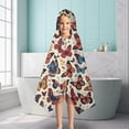 thumbnail image 6 of Colorful Butterfly Leaf Flower Beige Pattern Hooded Bath Towel，50"x30" for Ages 3 To 12 Kids, Quick Dry Lightweight Soft Microfiber Hood Beach Towel Cover Up for Kids, 6 of 7