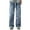 Blue, variant on Mens Jeans Bootcut Relaxed Fit Straight Casual Distressed Irregular Hole Straight Leg Denim Pants