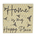 thumbnail image 3 of VHC Brands Buzzy Bees Home is My Happy Place MDF Block Sign 6x6, Spring Decor, Home Decorations for Wall or Door, Spring and Easter Hanging Decoration, 3 of 4