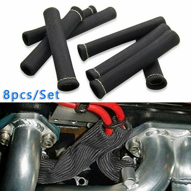 8pcs 2500Degree Spark Plug Wire Boot Protector Sleeve Heat Shield Cover