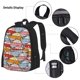 thumbnail image 3 of Disketp Cute Cars Mochila Estampada de Gran Capacidad con Lonchera y Estuche, Set de 3 Piezas para Estudiantes, 3 of 7