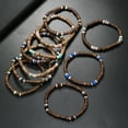 thumbnail image 2 of Nvzi Pulsera de cuentas de cáscara de coco hecha a mano para apilar, pulsera ajustable tejida trenzada hecha a mano -D, 2 of 4
