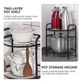 thumbnail image 2 of 1 PCS Pot Rack Cookware Holder Stand Home Storage Rack Cookware Stand Practical Storage Bracket 2-Layer Pot Shelf, 2 of 5