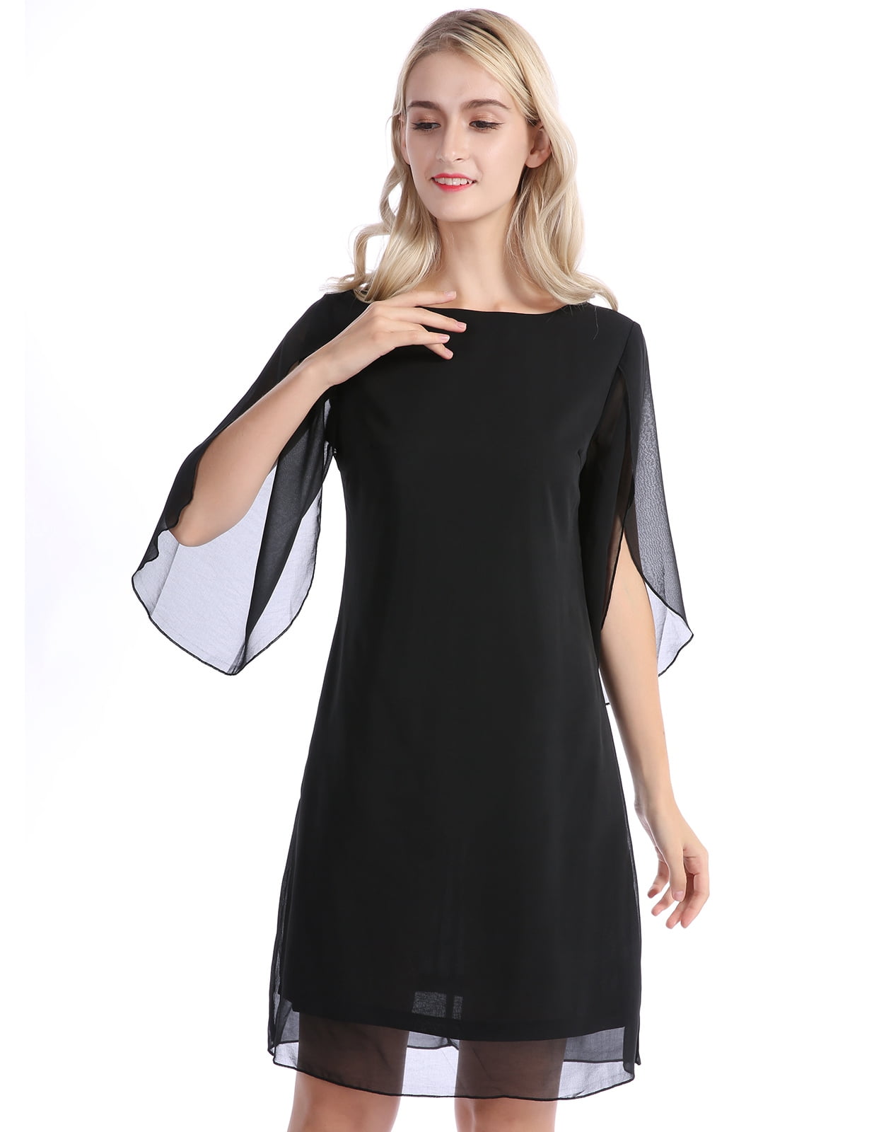 flowy cocktail dresses with sleeves