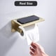thumbnail image 4 of Toallero de papel con acabado dorado cepillado montado en la pared con soporte para teléfono móvil Estante Construcción de acero inoxidable para baño, 4 of 5