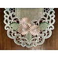Doily Boutique Table Runner with Gold Daisy Flowers on Sage Green ...