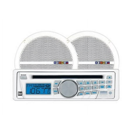 Dual MXCP25 - Marine - CD receiver - in-dash - Single-DIN - 25 Watts x 4 - with two 6.5" speakers