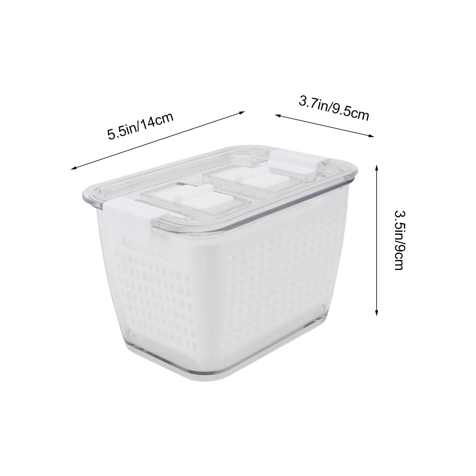 BESTYASH 3-Piece Vegetable Keeping Boxes White Plastic Fridge Produce Drain Trays for Kitchen Storage