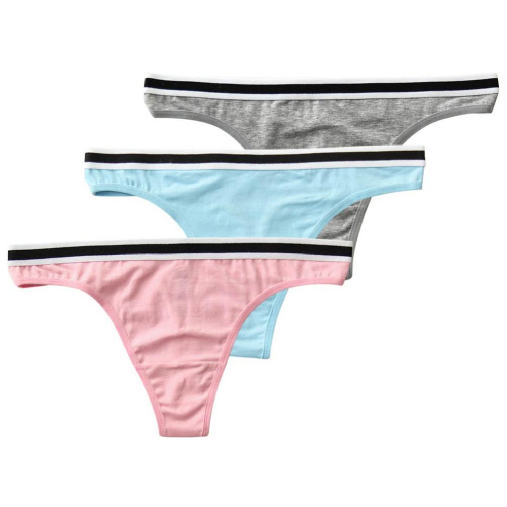  OQQ 6 Pack G-String Thongs for Women Cotton Panties Stretch T- back Tangas Low Rise Hipster Sexy Underwear S-XL 1Black 1Grey,1Coffee  1Peachred 1Candyblue 1White : Clothing, Shoes & Jewelry