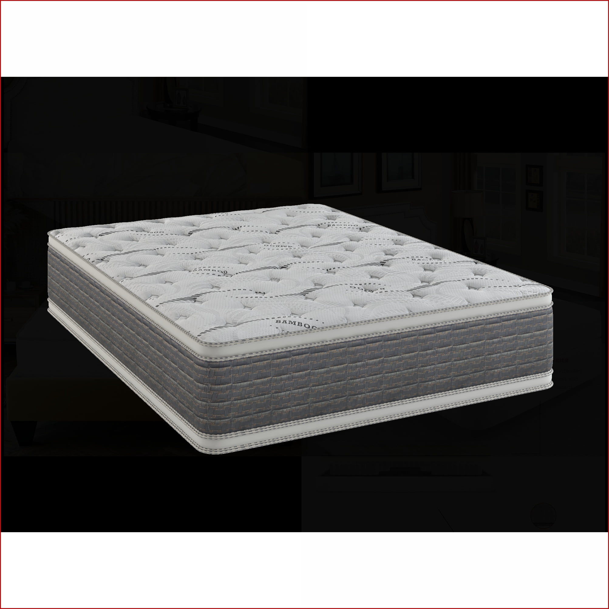 Mattresses 14.5” DreamFlex CoolTouch Two-Sided Pillow Top King Mattress | Foam+Spring | White+Gray