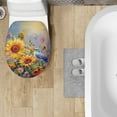 thumbnail image 4 of ZIATUBLE Sunflower Toilet Lids Covers Hummingbird Toilet Seat Covers for Bathroom Elongated Universal Toilet Lid Covers for Bathroom Decoraction Soft and Thick Protective Cover, 4 of 6